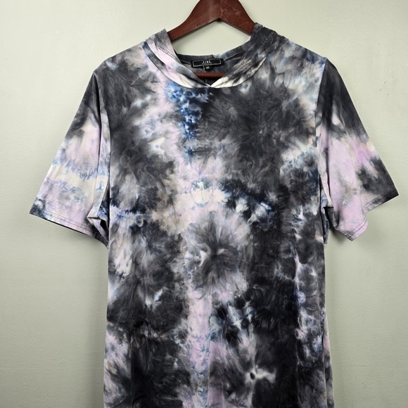 VIBE Sportswear Soft Tie Dye Maxi Dress Hooded Multi-colored Womens Plus‎ Sz 2X - Picture 2 of 16